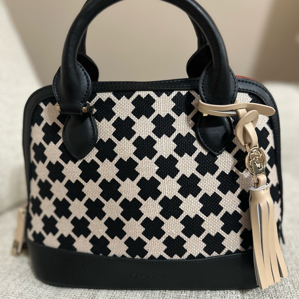 Spartina 449 Black and Cream Satchel